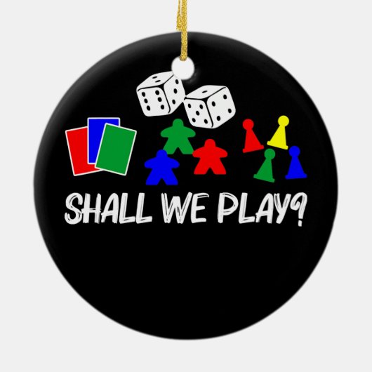 ボードゲカッコいいームアート女子男性へメープルカード セラミックオーナメント (裏面)