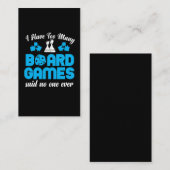 ボードゲームが多すぎますチェスサイコロゲーム好き 名刺 (正面/裏面)