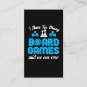 ボードゲームが多すぎますチェスサイコロゲーム好き 名刺 (正面)