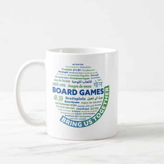 ボードゲームが私たちを一緒にマグカップ コーヒーマグカップ (左)