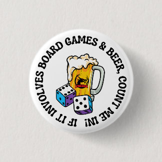 ボードゲームとビール 缶バッジ