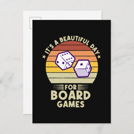 ボードゲームのゲーマーにとって美しい日おもしろいだ インビテーションポストカード (正面/裏面)