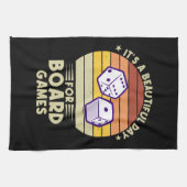 ボードゲームのゲーマーにとって美しい日おもしろいだ キッチンタオル (横)