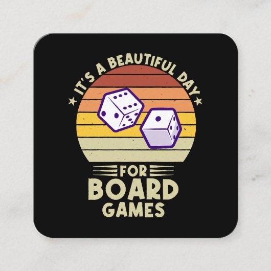 ボードゲームのゲーマーにとって美しい日おもしろいだ スクエア名刺 (正面)