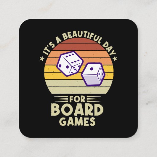 ボードゲームのゲーマーにとって美しい日おもしろいだ スクエア名刺 (裏面)