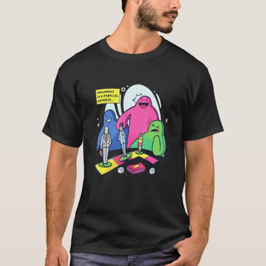 ボードゲームのデザイン – 代替現実に対応 Tシャツ (正面)