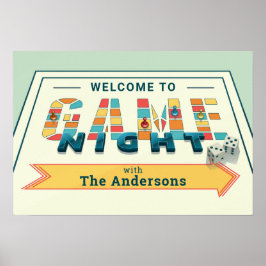 ボードゲームの夜間看板ポスター ポスター