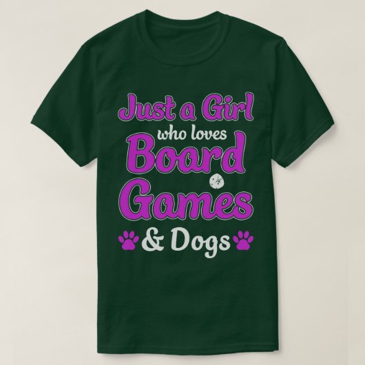 ボードゲームや犬ゲームが大好きな少女 Tシャツ (デザイン正面)