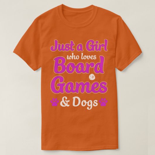 ボードゲームや犬ゲームが大好きな少女 Tシャツ (デザイン正面)