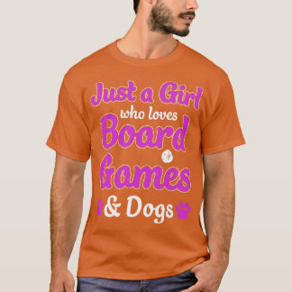 ボードゲームや犬ゲームが大好きな少女 Tシャツ