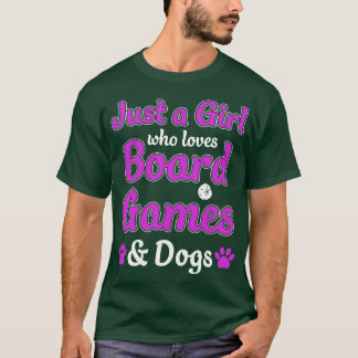 ボードゲームや犬ゲームが大好きな少女 Tシャツ