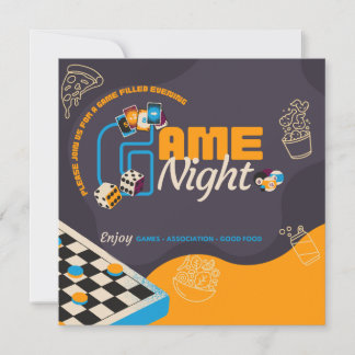 ボードゲームをテーマにしたパーティの招待状 招待状