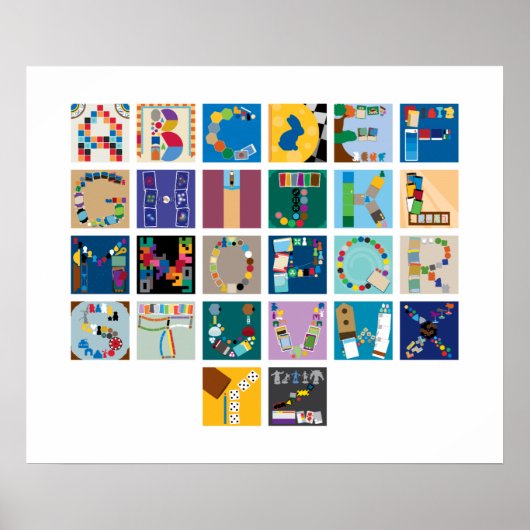 ボードゲームアルファベットポスター – 水平 ポスター (正面)