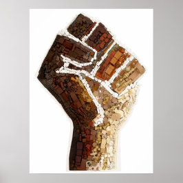 ボードゲームコンポーネントから作られた抗議フィスト ポスター