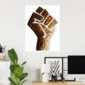 ボードゲームコンポーネントから作られた抗議フィスト ポスター (ホームオフィス)