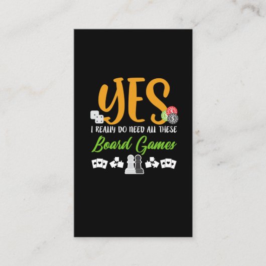 ボードゲームサイコロトランプのポーカーチェスカードゲーム好き 名刺 (正面)