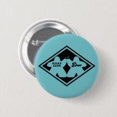 ボードゲームデュオブラックフレームピン 缶バッジ (正面&裏面)