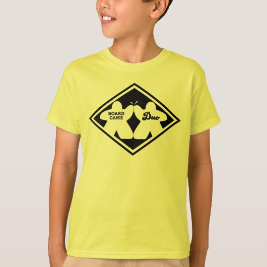 ボードゲームデュオブラックフレームボーイズシャツ Tシャツ (正面)