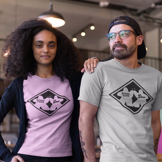 ボードゲームデュオブラックフレームメンズシャツ Tシャツ