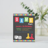 ボードゲームナイト キッズの誕生日パーティーの招待状 招待状 (スタンド正面)