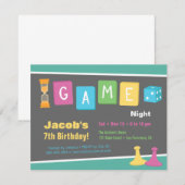 ボードゲームナイト 誕生日パーティーの招待状 招待状 (正面/裏面)