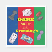 ボードゲームパーティーゲームナイトカジノカードドミノ スタンダードランチョンナプキン (正面)