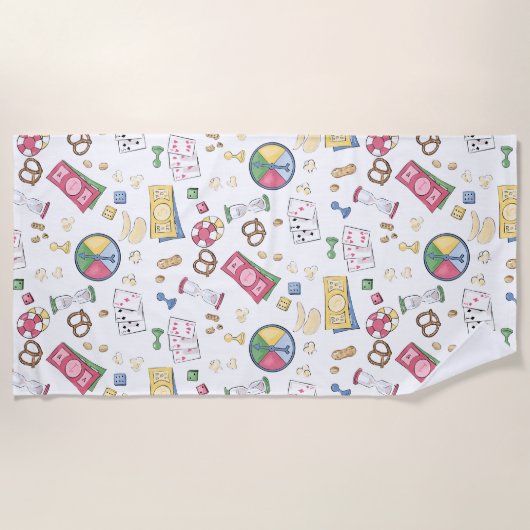 ボードゲームファミリーゲームナイトファミリービーチハウス ビーチタオル (正面)