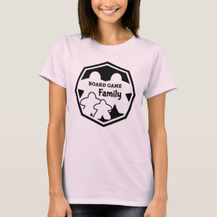 ボードゲームファミリー2P2Kブラックフレーム女性シャツ Tシャツ