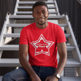 ボードゲームプレーヤーの白枠メンズシャツ Tシャツ