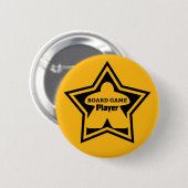 ボードゲームプレーヤー黒枠ピン 缶バッジ (正面&裏面)