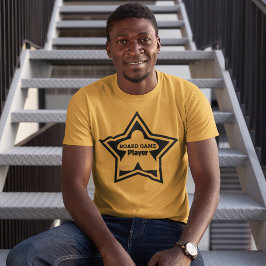 ボードゲームプレーヤー黒枠メンズシャツ Tシャツ