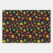 ボードゲームメニールとポインセチアのクリスマスパターン ラッピングペーパーシート (正面3)