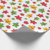 ボードゲームメニールとポインセチアのクリスマスパターン ラッピングペーパー (角)