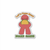 ボードゲーム大好きミープルスローガン 面白Tシャツ シール (正面)