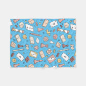 ボードゲーム手描きシームレスパターン フリースブランケット (正面(横))