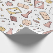 ボードゲーム手描きシームレスパターン ラッピングペーパー (角)