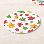 ボードゲーム簡易クリスマスパターン ラウンドペーパーコースター (アングル)
