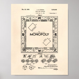 ボードゲーム装置1935パテントアート – オールドピーパー ポスター