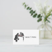 ボードゲーム2匹の猫のチェス遊が赤にマッチ 名刺 (スタンド正面)