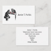 ボードゲーム2匹の猫のチェス遊が赤にマッチ 名刺 (正面/裏面)