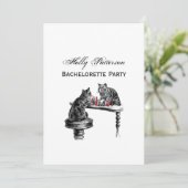 ボードゲーム2匹の猫のチェス遊が赤にマッチ 招待状 (スタンド正面)