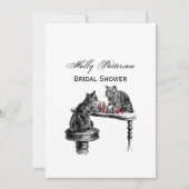 ボードゲーム2匹の猫のチェス遊が赤にマッチ 招待状 (正面)