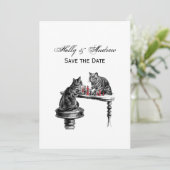 ボードゲーム2匹の猫のチェス遊が赤にマッチ 招待状 (スタンド正面)