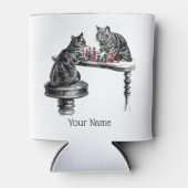 ボードゲーム2匹の猫のチェス遊が赤にマッチ 缶クーラー (正面)