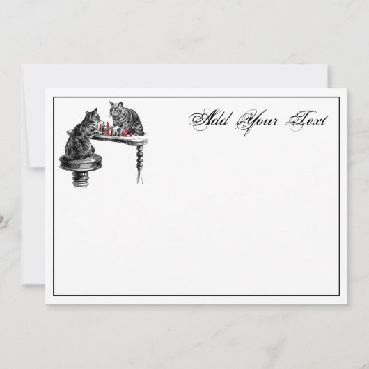 ボードゲーム2匹の猫のチェス遊のマッチNoteCard2 ノートカード (正面)