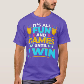 ボードゲーム ゲームの夜 勝利の女の子 Tシャツ