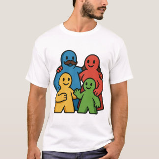 ボードゲーム ファミリー かわいいミープル ゲームナイト Tシャツ