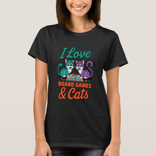 ボードゲーム 猫 が大好き ボードゲーム ネコ Tシャツ (正面)