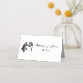 ボードゲーム：2匹遊の猫がチェスの試合 プレイスカード (正面)