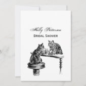 ボードゲーム：2匹遊の猫がチェスの試合 招待状 (正面)